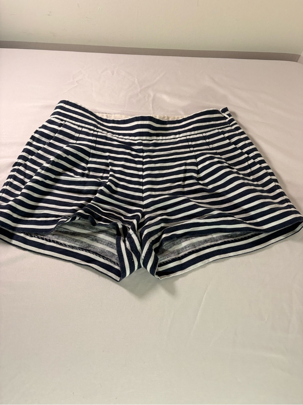 J. Crew Navy and White Striped Athletic Shorts